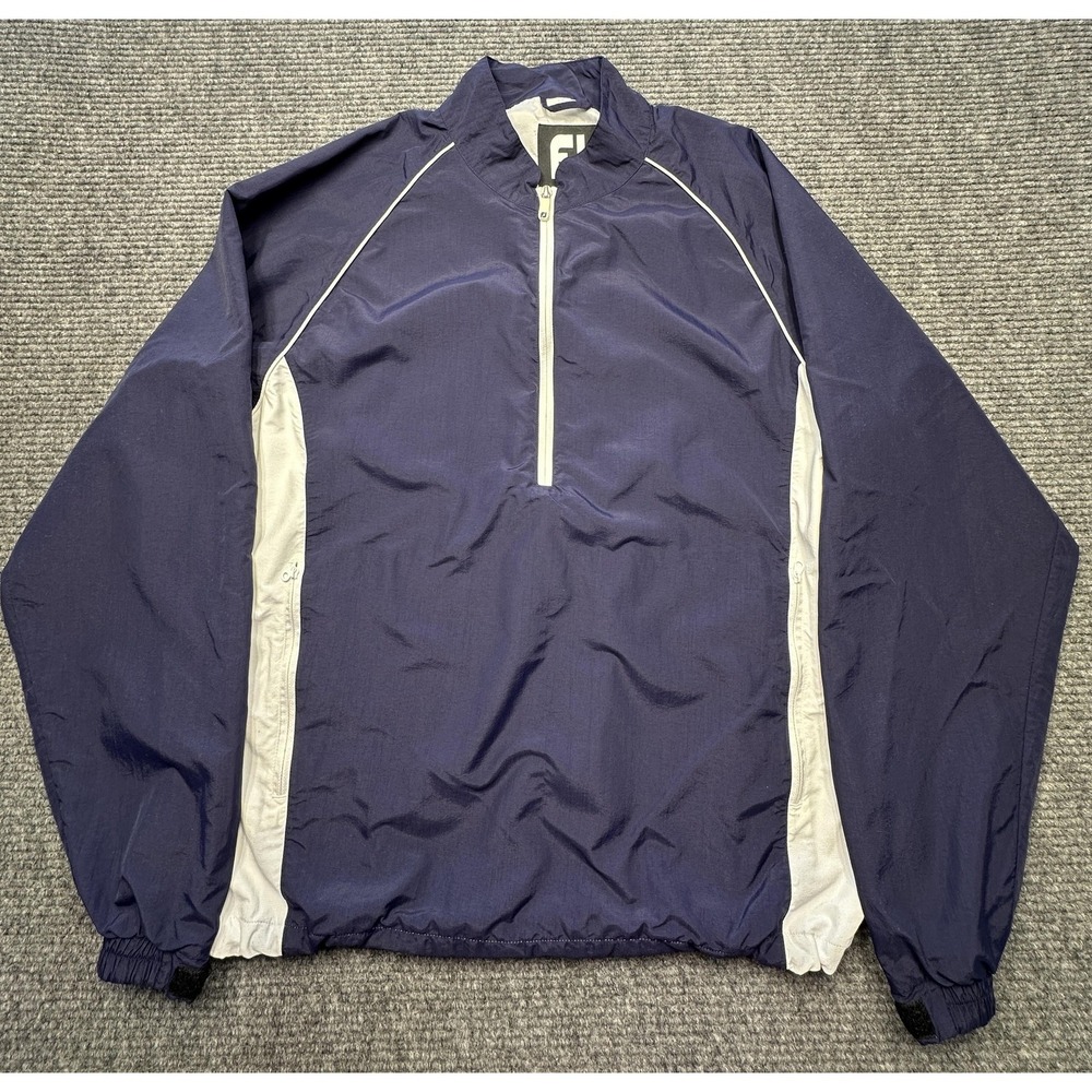 FootJoy Jacket Mens XL Blue White 1/4 Zip Golf Windbreaker‎ Pullover Colorblock